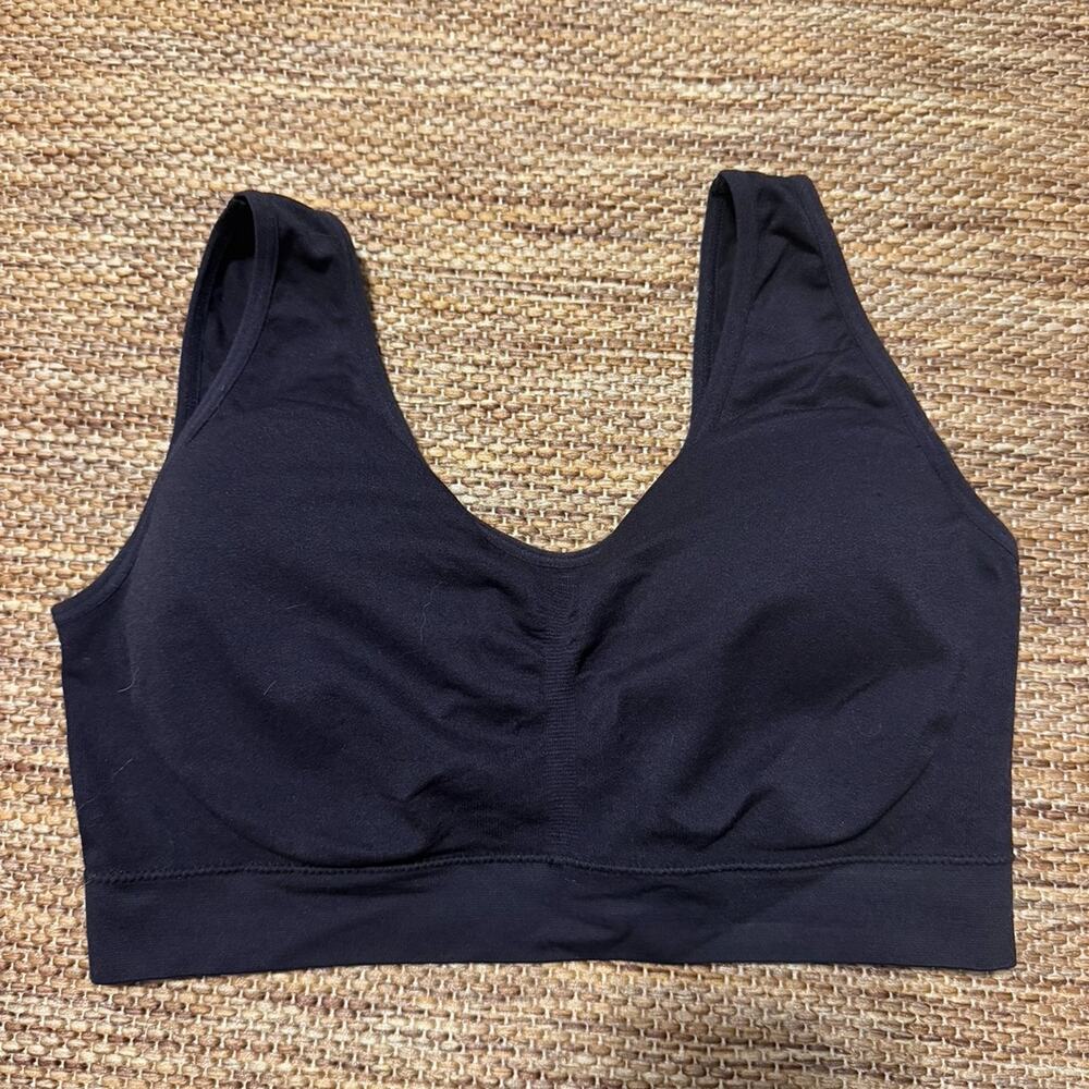 Jockey Women’s Large L Black Seamless Sports Bra Wireless Pullover Comfort